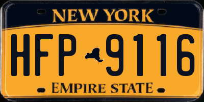 NY license plate HFP9116