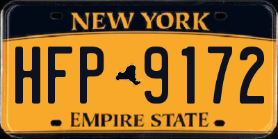 NY license plate HFP9172