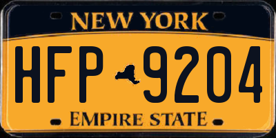 NY license plate HFP9204