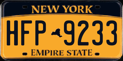 NY license plate HFP9233