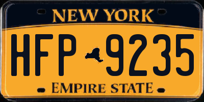 NY license plate HFP9235