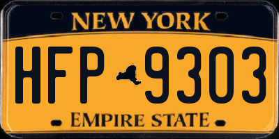 NY license plate HFP9303