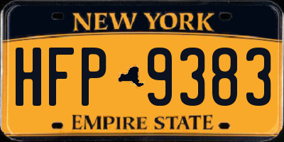 NY license plate HFP9383
