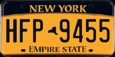 NY license plate HFP9455