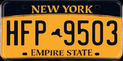 NY license plate HFP9503