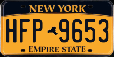 NY license plate HFP9653