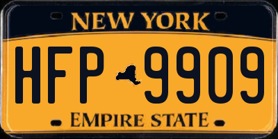 NY license plate HFP9909