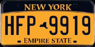 NY license plate HFP9919
