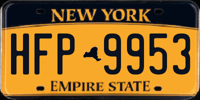 NY license plate HFP9953