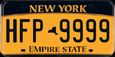 NY license plate HFP9999