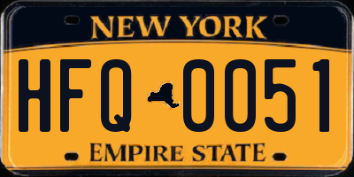 NY license plate HFQ0051