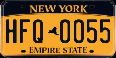 NY license plate HFQ0055