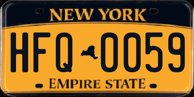 NY license plate HFQ0059