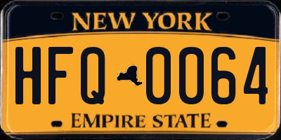NY license plate HFQ0064