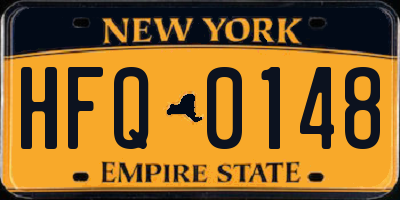 NY license plate HFQ0148