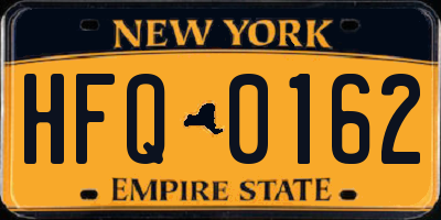 NY license plate HFQ0162