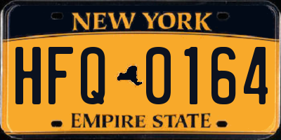 NY license plate HFQ0164