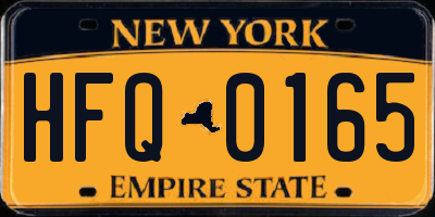 NY license plate HFQ0165