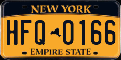 NY license plate HFQ0166