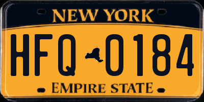 NY license plate HFQ0184