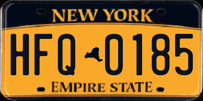 NY license plate HFQ0185