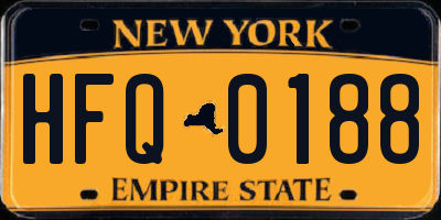 NY license plate HFQ0188