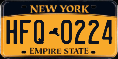 NY license plate HFQ0224