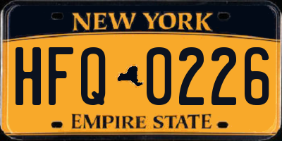 NY license plate HFQ0226