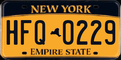 NY license plate HFQ0229
