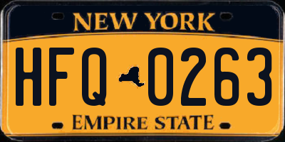 NY license plate HFQ0263