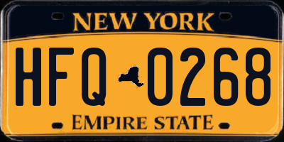 NY license plate HFQ0268