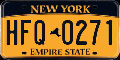 NY license plate HFQ0271