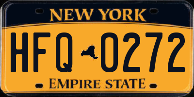 NY license plate HFQ0272