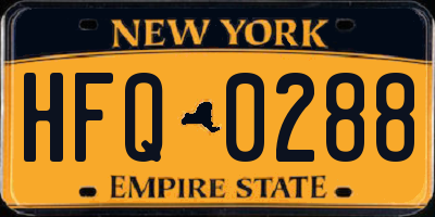 NY license plate HFQ0288