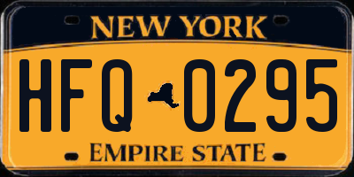 NY license plate HFQ0295