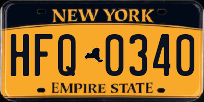 NY license plate HFQ0340