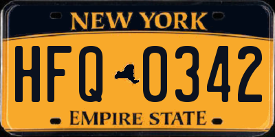NY license plate HFQ0342