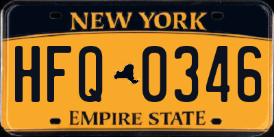 NY license plate HFQ0346