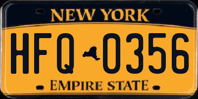 NY license plate HFQ0356