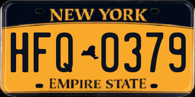 NY license plate HFQ0379