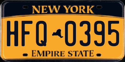 NY license plate HFQ0395