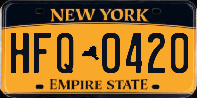 NY license plate HFQ0420
