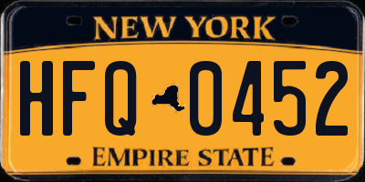 NY license plate HFQ0452