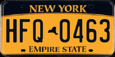 NY license plate HFQ0463