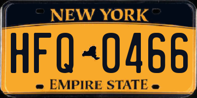 NY license plate HFQ0466