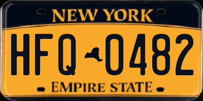 NY license plate HFQ0482