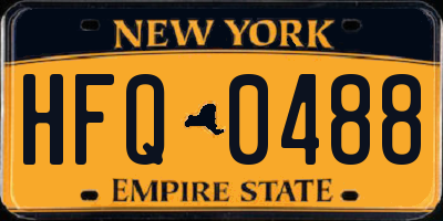 NY license plate HFQ0488