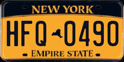 NY license plate HFQ0490