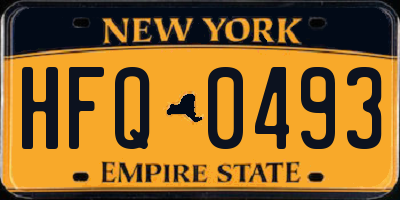 NY license plate HFQ0493