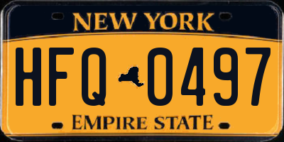 NY license plate HFQ0497